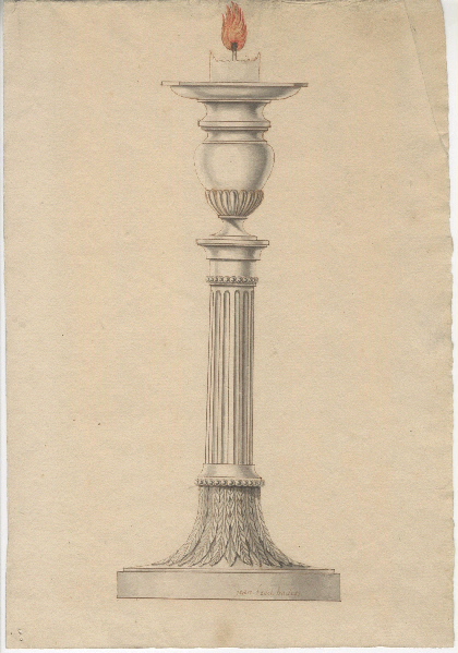 Flambeau ; Dessin d'orfèvrerie