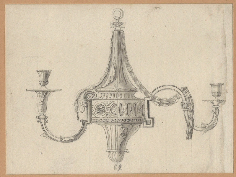 Lustre ; Dessin d'orfèvrerie