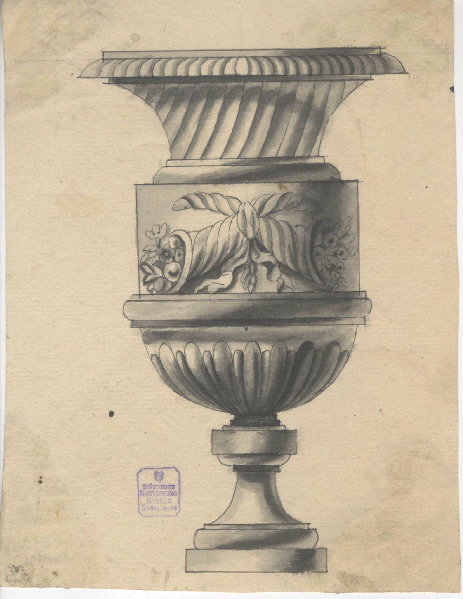 Vase ; Dessin d'orfèvrerie