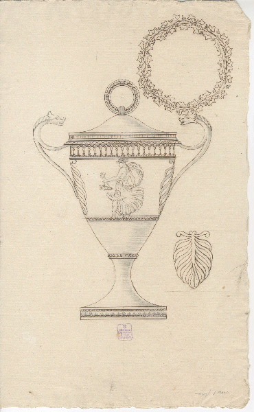 Vase ; Dessin d'orfèvrerie
