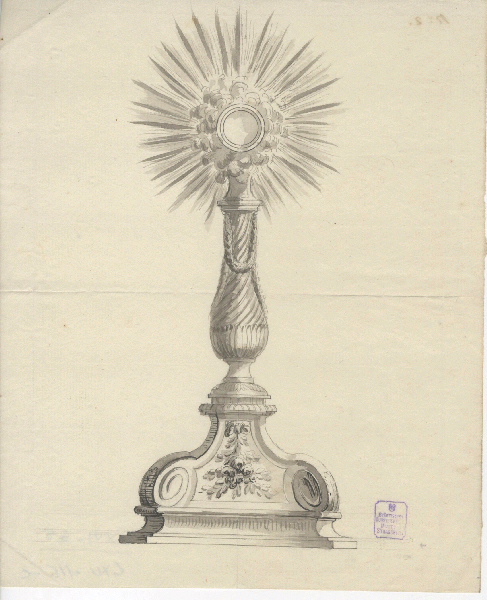 Ostensoir ; Dessin d'orfèvrerie