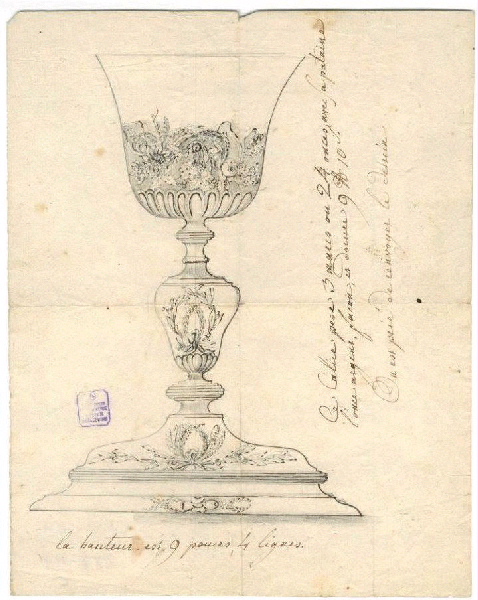 Ciboire ; Dessin d'orfèvrerie
