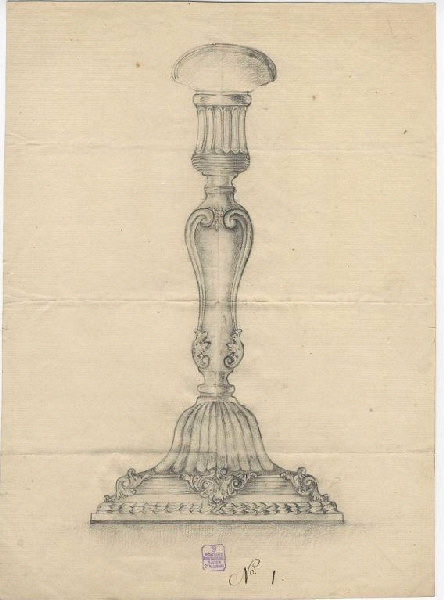 Flambeau ; Dessin d'orfèvrerie