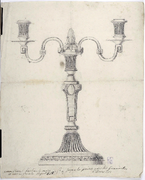 Candélabre ; Dessin d'orfèvrerie