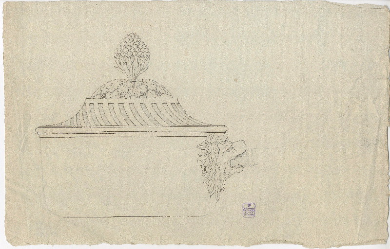 Poêlon ; Dessin d'orfèvrerie