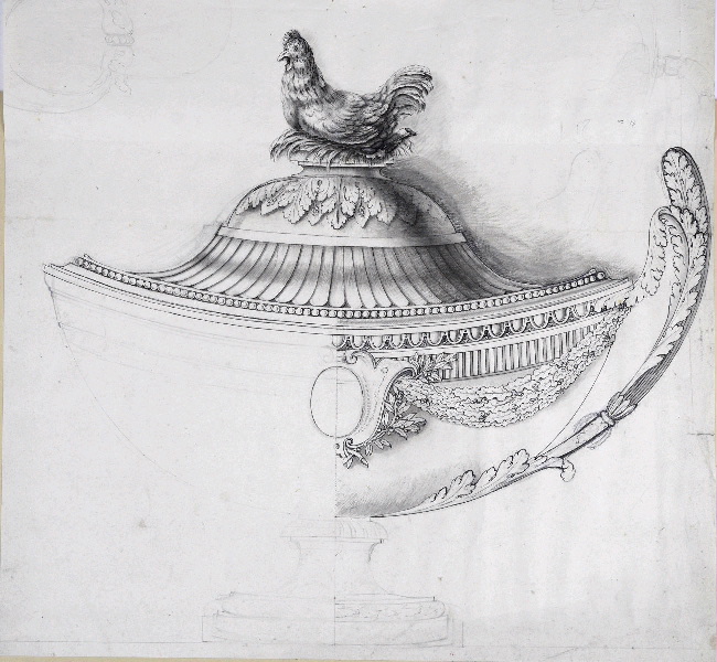 Pot à oille ; Dessin d'orfèvrerie