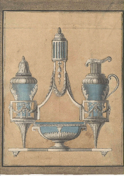 Huilier ; Vinaigrier ; Dessin d'orfèvrerie