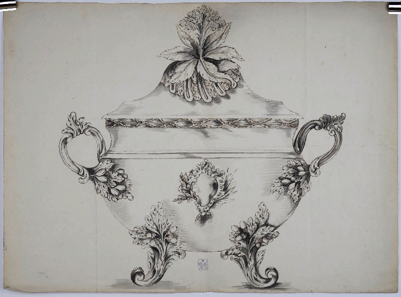 Pot à oille ; Légumier ; Dessin d'orfèvrerie