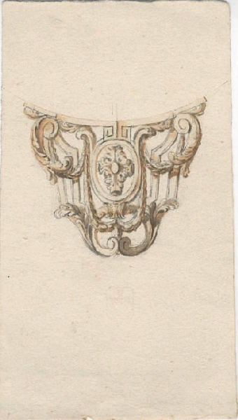 Anse d'écuelle ; Dessin d'orfèvrerie