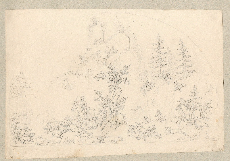 Scène de chasse ; Dessin d'orfèvrerie ; Album de dessins d'orfèvrerie