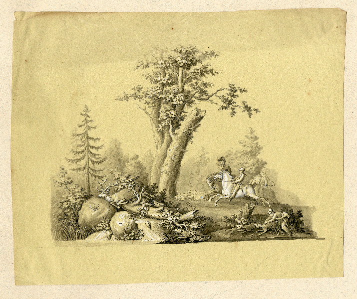Scène de chasse ; Dessin d'orfèvrerie ; Album de dessins d'orfèvrerie