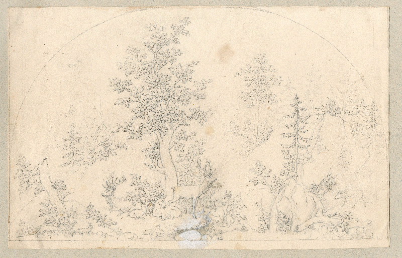 Biches et cerfs ; Dessin d'orfèvrerie ; Album de dessins d'orfèvrerie