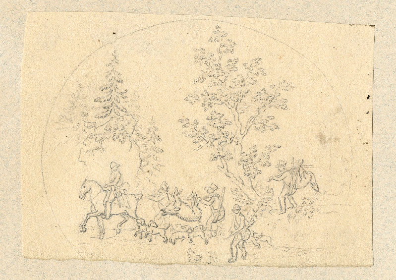 Scène de chasse ; Dessin d'orfèvrerie ; Album de dessins d'orfèvrerie