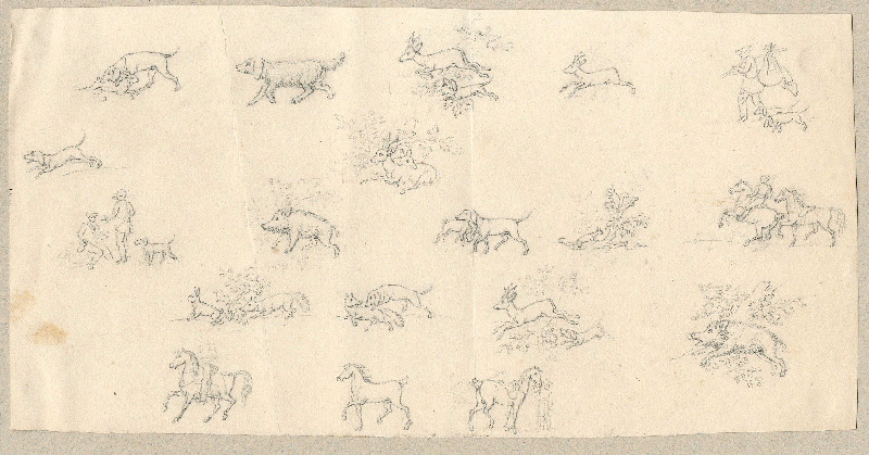 Scène de chasse ; Dessin d'orfèvrerie ; Album de dessins d'orfèvrerie