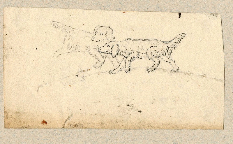 Chiens ; Scène de chasse ; Dessin d'orfèvrerie ; Album de dessins d'orfèvrerie