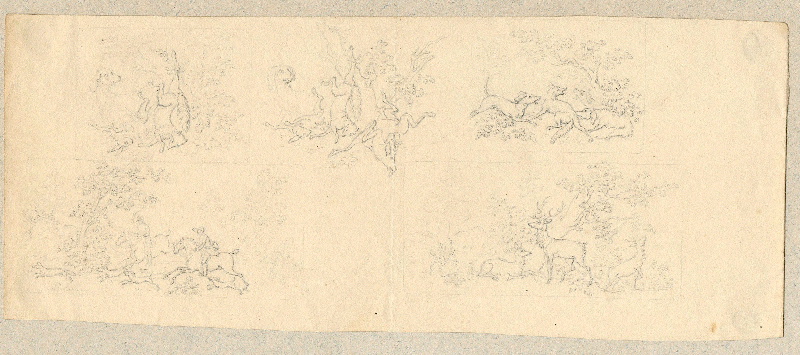 Scène de chasse ; Dessin d'orfèvrerie ; Album de dessins d'orfèvrerie