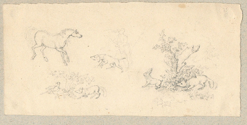 Scène de chasse ; Dessin d'orfèvrerie ; Album de dessins d'orfèvrerie