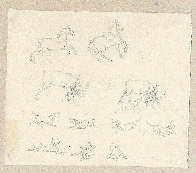 Scène de chasse ; Dessin d'orfèvrerie ; Album de dessins d'orfèvrerie
