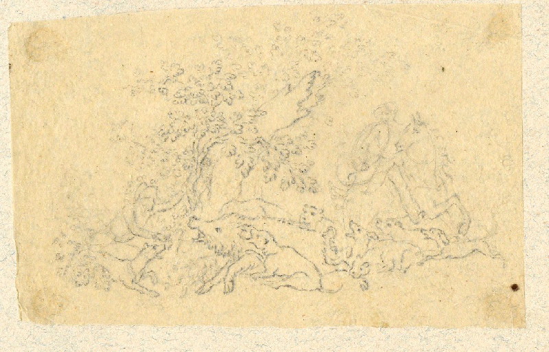 Scène de chasse ; Dessin d'orfèvrerie ; Album de dessins d'orfèvrerie