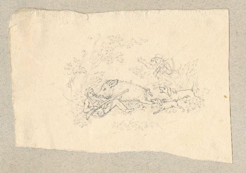 Scène de chasse ; Dessin d'orfèvrerie ; Album de dessins d'orfèvrerie