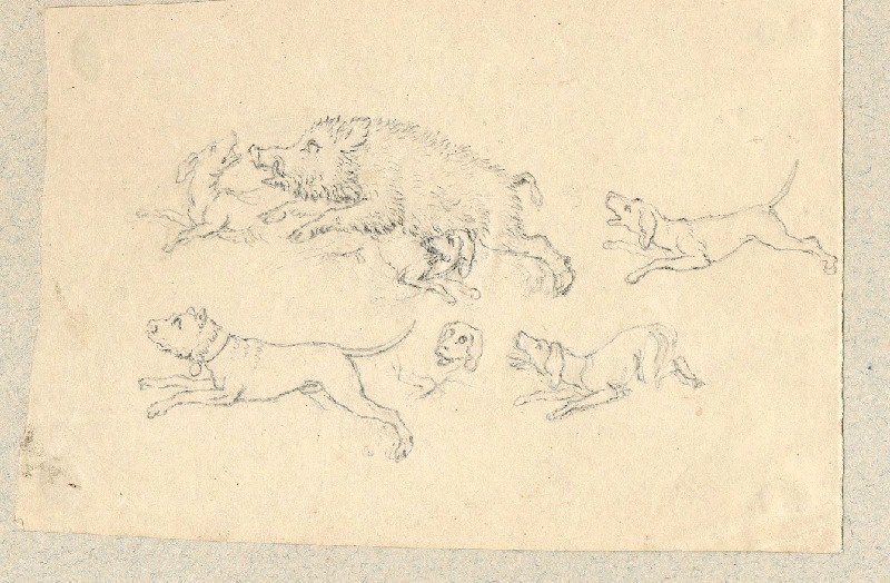 Scène de chasse ; Dessin d'orfèvrerie ; Album de dessins d'orfèvrerie