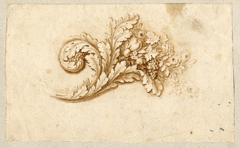 Feuilles d'acanthe et fruits ; Dessin d'orfèvrerie