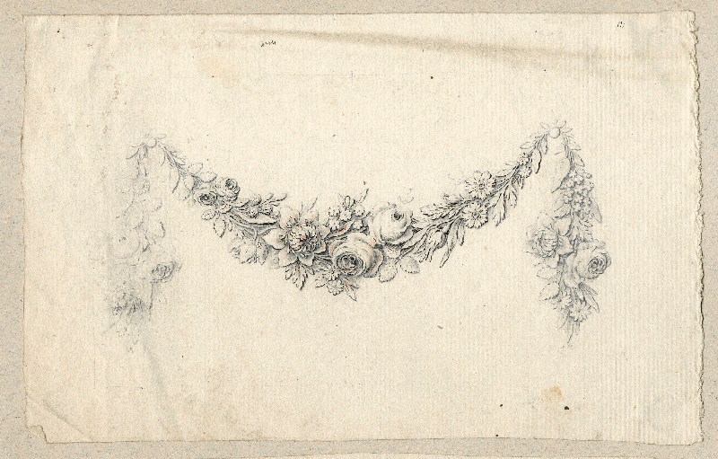 Guirlande de fleurs ; Dessin d'orfèvrerie