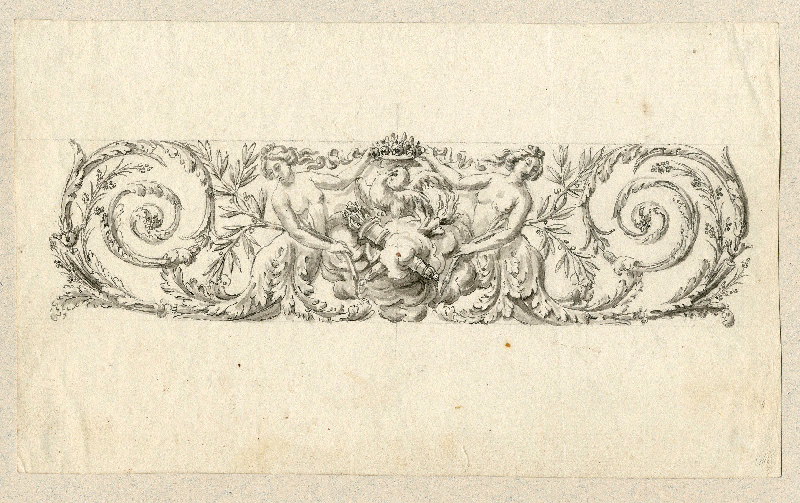 Motif ornemental sur le thème de l'Amour ; Dessin d'orfèvrerie