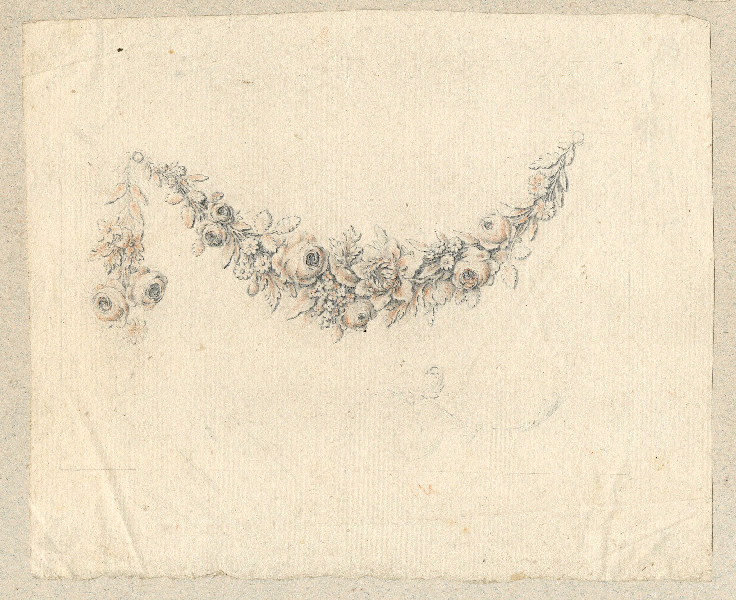 Guirlande de fleurs ; Dessin d'orfèvrerie