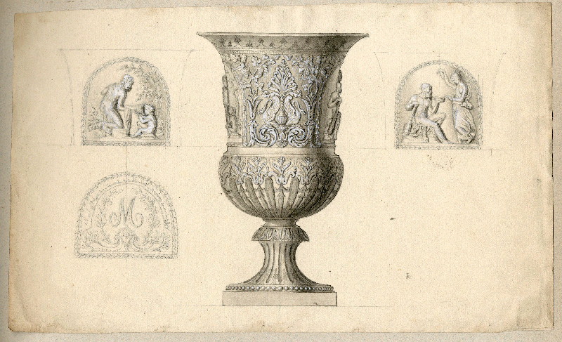 Coupe du sergent Mercier ; Dessin d'orfèvrerie