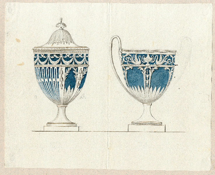 Vases ; Dessin d'orfèvrerie
