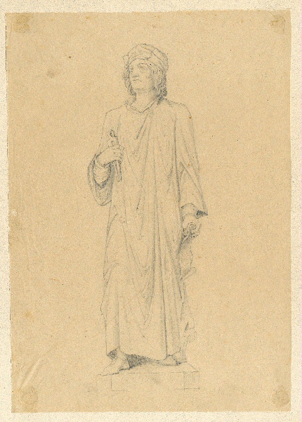 Erwin de Steinbach ; Dessin d'une statue