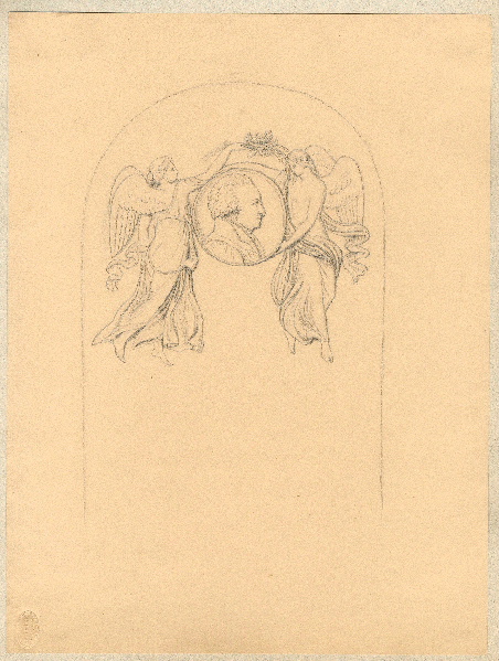 Projet de monument funéraire ; Portait du pasteur Haffner ; Dessin d'orfèvrerie