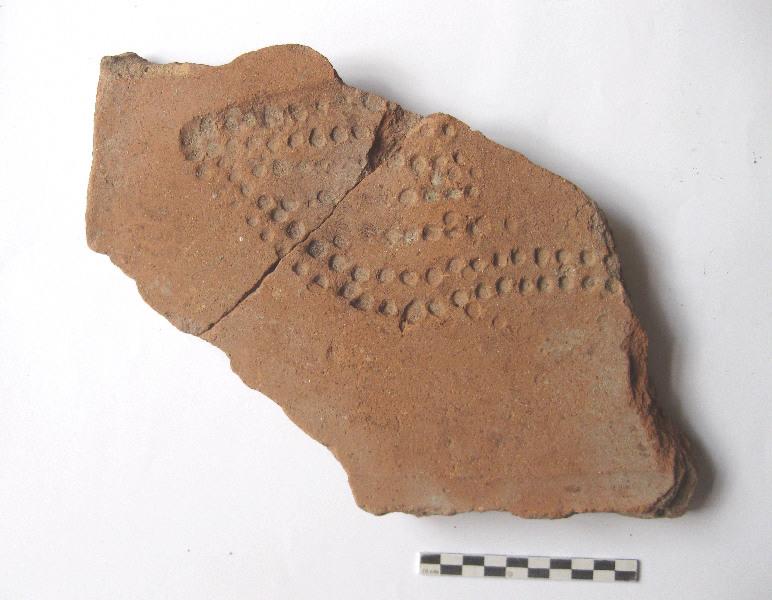 Tuile de type tegula avec empreinte