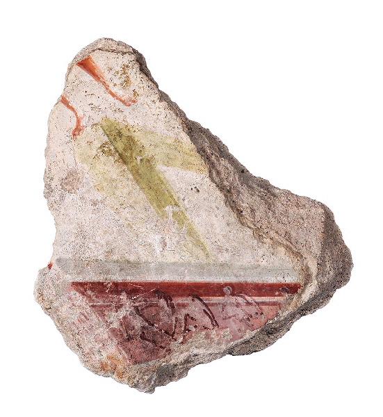 Les peintures murales de Saint-Thomas (ensemble 3) : Fronton de temple avec guerriers