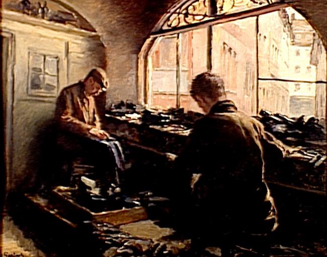L'Echoppe du cordonnier ; Schusterwerkstatt (Titre attribué)