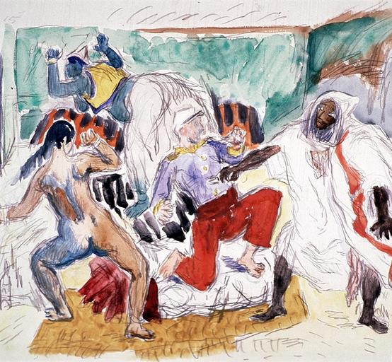 Légionnaire poignardé par un algérien ; Scène arabe (Titre attribué)