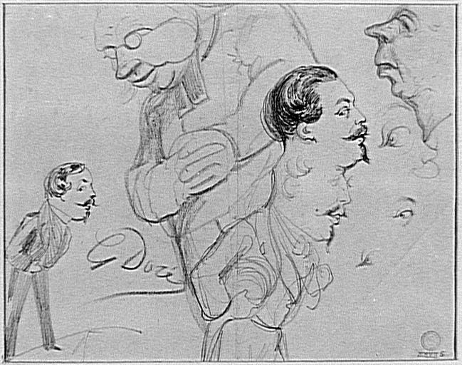 Feuille de portraits-charges
