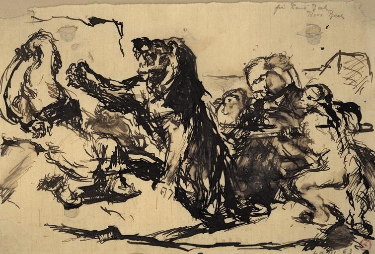 Chasse au Lion d'après Eugène Delacroix