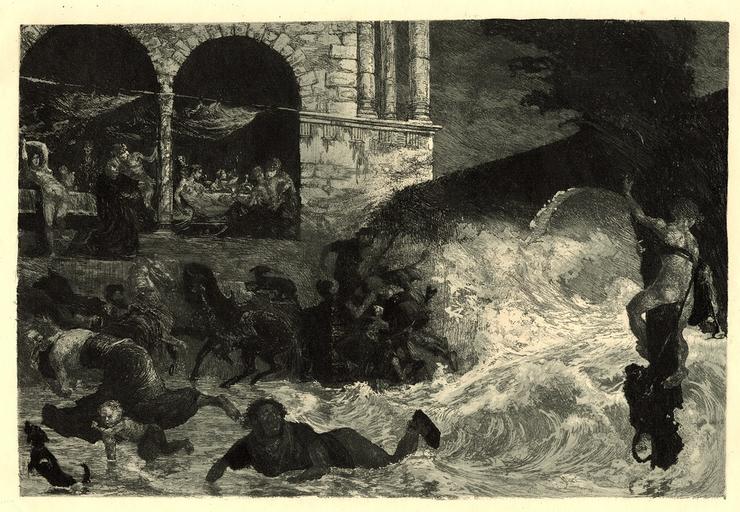 Der Sintflut Anfang, zweite platte ; Le début du Déluge, deuxième planche (Traduction)