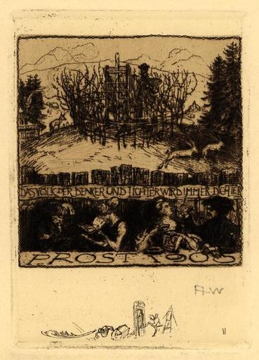 Neujahrskarte Hecke ; Carte de voeux (Traduction)