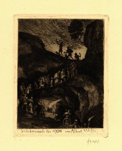 Neujahrskarte Bergübergang