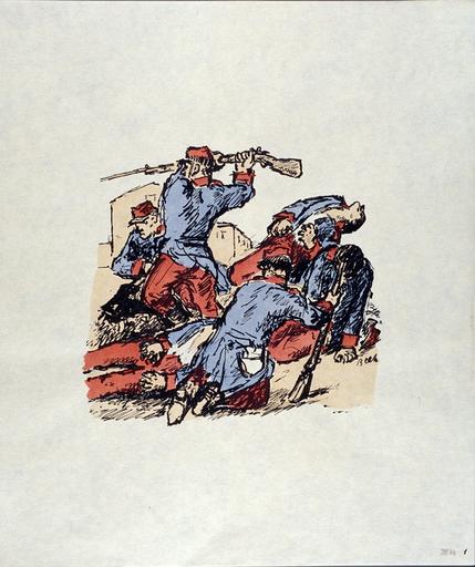 Kämpfende Soldaten ; Soldats combattant (Traduction)