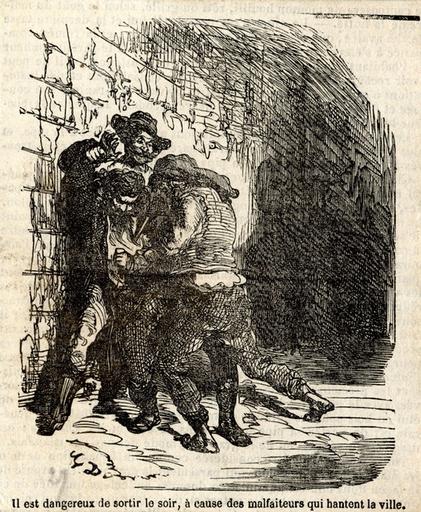 'Il est dangeureux de sortir le soir, à cause des malfaiteurs qui hantent la ville', p. 72