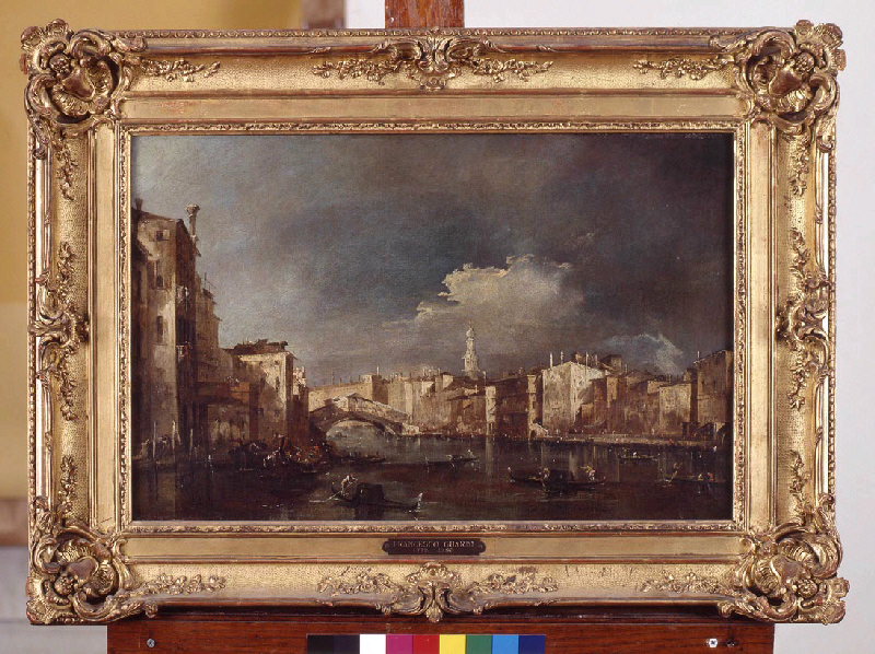 Le Pont du Rialto, la Riva del Vin et le campanile de San Bartolomeo (de San Bartolomeo)