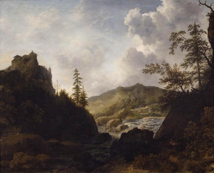 Paysage nordique avec un château sur une colline ; Paysage de Norvège (autre titre)