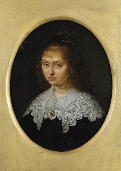 Portrait d'une jeune femme ; Portrait d'une dame à grand col de dentelle (autre titre)