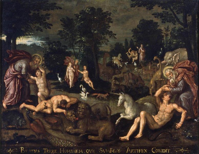 La création des animaux et d'Adam et Eve ; La création d'Adam et Eve