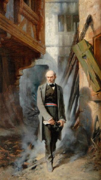 Le maire Küss au milieu des ruines de Strasbourg