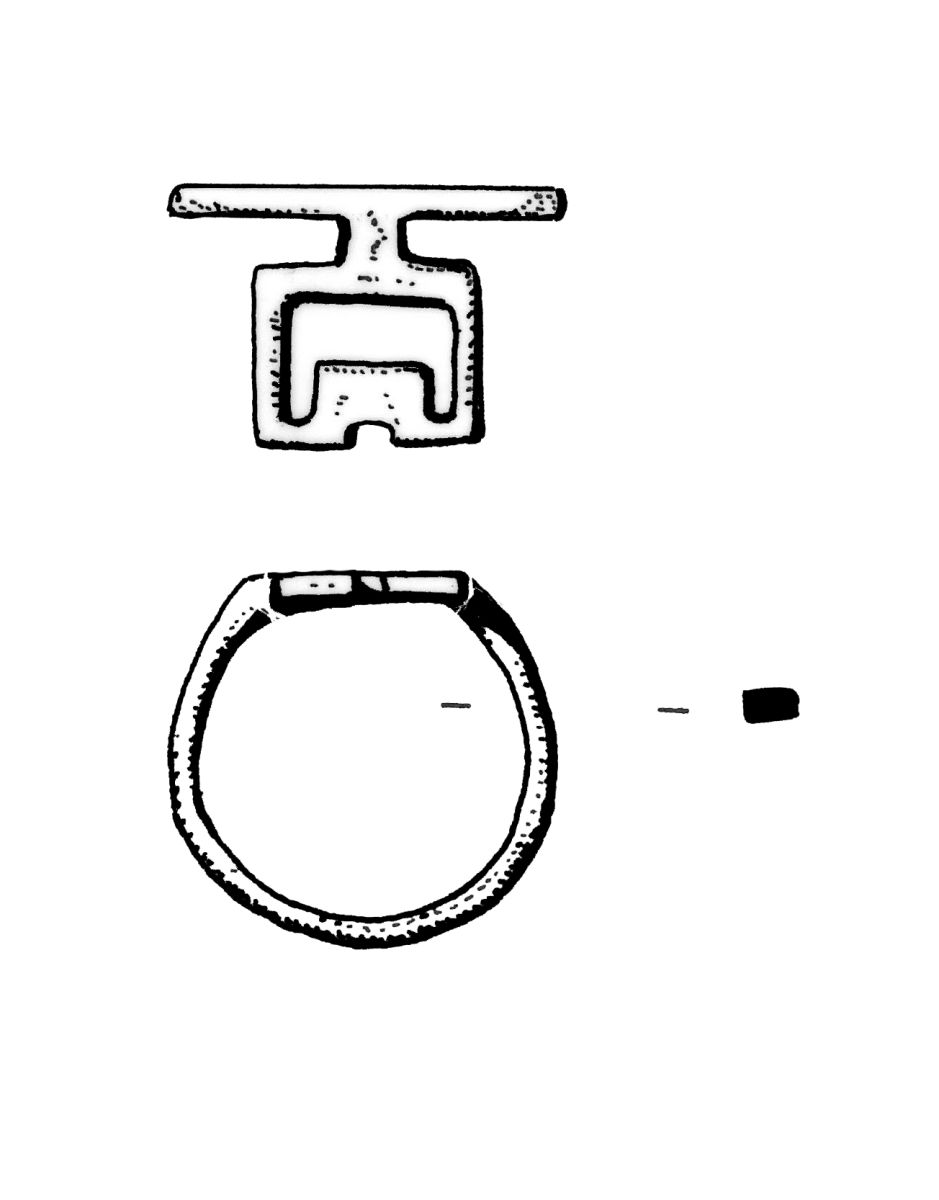 Bague-clé à platine en forme de lyre
